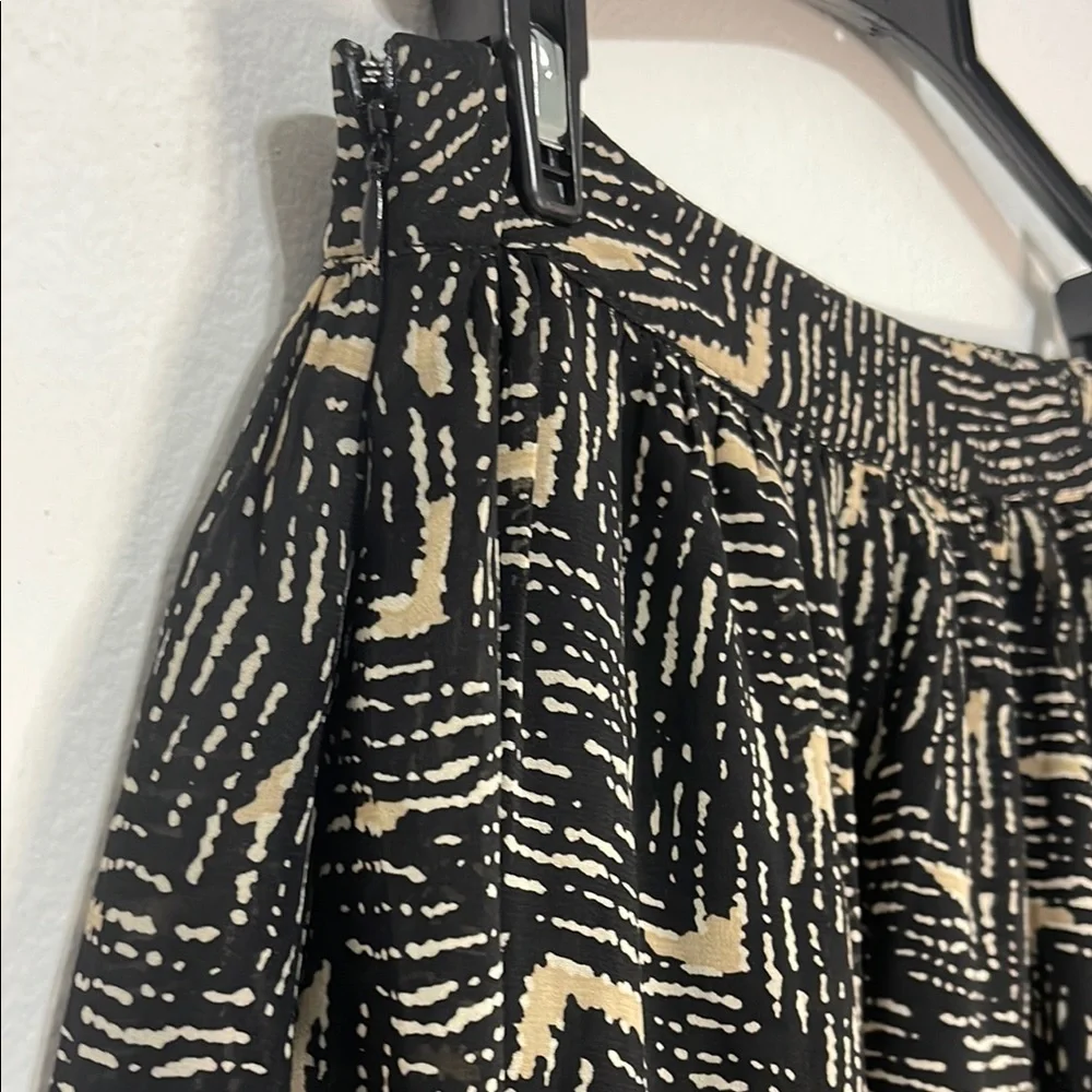 Forever 21 Black and Beige High-Low Midi Skirt Size Medium Waist 14” No Stretch - Picture 4 of 8